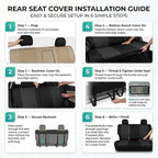FH Group Automotive Rear Car Seat Covers for SUV, Trucks, Sedan and More - Universal Fit Front High Back & Rear Solid Bench D