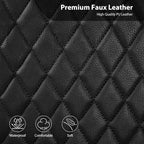CAR PASS Quilting Faux Leather Seat Covers Full Set, Waterproof Deluxe Premium Seat Cover with 5mm Composite Sponge Inside, A