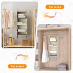 Hanging Closet Organizer, Easy Mount Foldable 4-Shelf Hanging Closet Wardrobe Storage Shelves, Clothes Handbag Shoes Accessor
