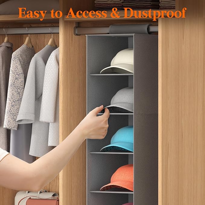 Lifewit Hat Organizer for Baseball Caps, Hat Rack Hanging Storage, Non-Woven Fabric Display Shelf Holds Up to 40 Hats, Cap Ho
