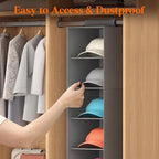 Lifewit Hat Organizer for Baseball Caps, Hat Rack Hanging Storage, Non-Woven Fabric Display Shelf Holds Up to 40 Hats, Cap Ho