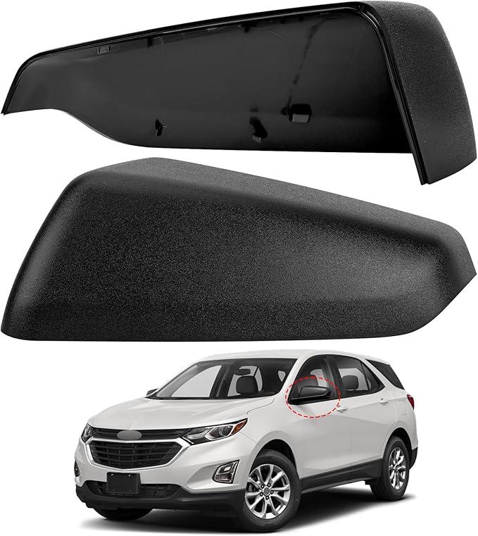 Driver Side Mirror Cover Replacement for Chevrolet Equinox 2018 2019 2020 2021 2022 2023, for GMC Terrain 2018-2023 - Left Side Mirror Covers, Rear View Mirror Cap Accessories Textured