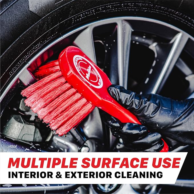 Maxshine Universal Cleaning Brushes (3-Piece Set) – Heavy-Duty, Medium-Duty, Soft Bristles – Removes Dirt & Stains – Wheels, 