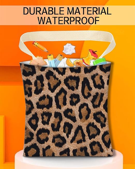 Car Garbage Can, Car Trash Bag, Car Garbage Bag, Hanging Car Trash Can for Car Accessories, Vehicle, Travelling, Camping, Cute Car Back Seat Organizer, Classic Leopard