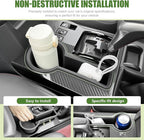 Upgrade Cup Holder Insert for 2014-2024 Toyota 4Runner Center Console Cupholder Coaster Liner Replaces Mat for 4 Runner Interior Accessories Black(Center Console Rear, 1PCS)