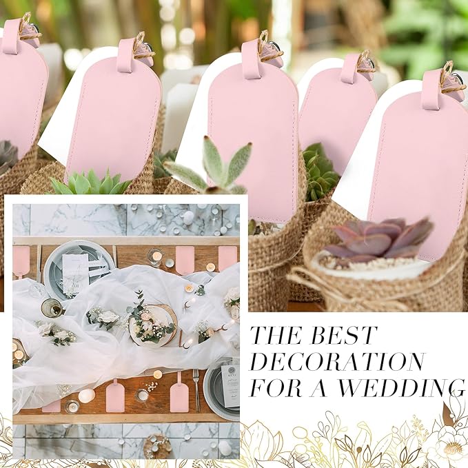 Amylove 48 Sets Leather Luggage Tags Bulk Wedding Favors Luggage Tags for Guests Bridal Gifts Wedding Bridal Shower Gift PU L