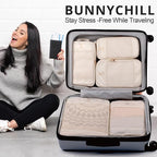 Compression Packing Cubes for Travel, Bunnychill Portable Zipper Packing Cube for Cloting, Expandable Space Saver Storage Lug