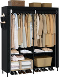 CASAMAYA Portable Closet, 54.3 Inch Large Capacity Wardrobe Closet with Cover, Clothes Storage Organizer with Shelves and 2 H