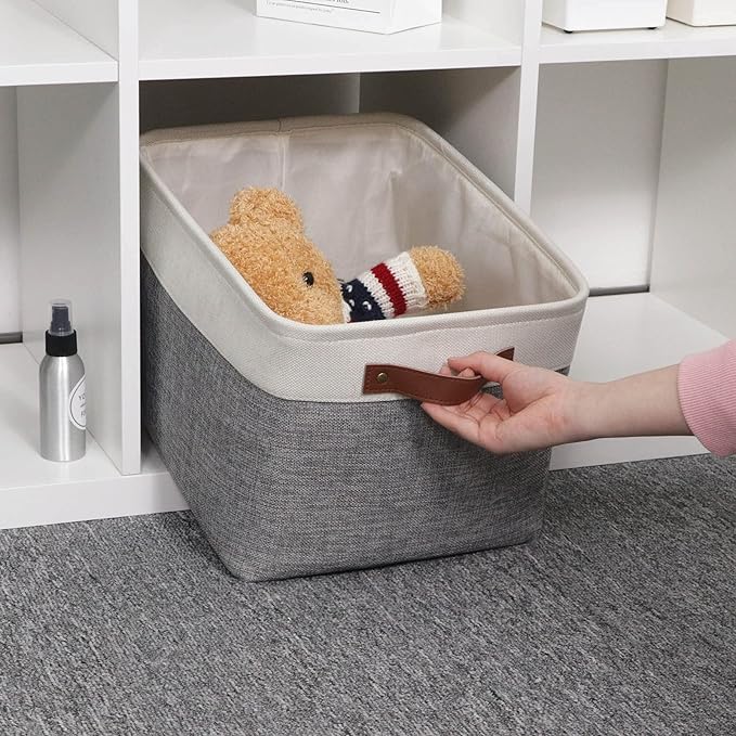HNZIGE Fabric Storage Baskets for Shelves(3 Pack) Large Collapsible Storage Baskets for Organizing, Decorative Baskets Bins S