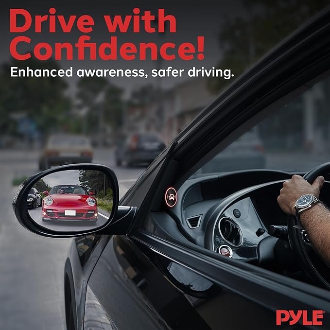 Pyle Ultrasonic Blind Spot Detection System, BSD Change Lane Safer, BSA BSM Blind Spot Monitoring Assistant Car Driving Secur