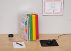 IRIS USA Medium Portable Desktop File Box with Open Lid, 6 Pack, Side Handles, Hanging File Folders, Tabs & Inserts, Letter S