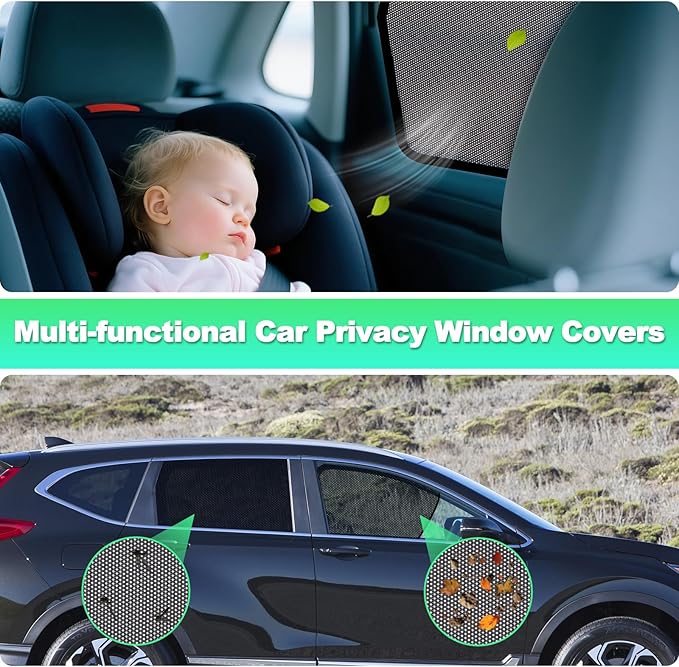 2017-2022 CRV Window Shades -Car Window Shade for Baby and Driver, Breathable Mesh Car Privacy Curtains for Side Windows, UV Protection and Heat Insulation for Road Trips, Napping