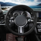 Steering Wheel Cover for BMW X3(2014-2017) X5(2014-2018) 3 Series(2012-2019) 5 Series(2014-2016) 328i 320i 330i 325i 528i 535i 530i 540i M3 2 4 6 Series X4 X6 M2 M4 M5 M6 (Perforated Black)