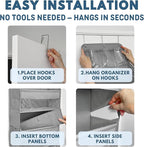 Over The Door Organizer Hanging with 5 Large & 6 Side Pockets 5 Tier Behind Door Storage 50 lbs for Closet, Nursery, Bathroom
