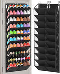 UVIAHOMI 20-30 Pairs Over the Door Shoe Organizer, Clear Pockets Hanging Shoe Storage for Closet, 10-Tier Door Shoes Rack, Ha
