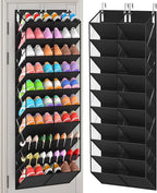 UVIAHOMI 20-30 Pairs Over the Door Shoe Organizer, Clear Pockets Hanging Shoe Storage for Closet, 10-Tier Door Shoes Rack, Ha