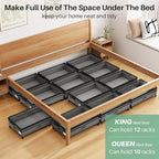 Kitstorack Under Bed Storage with Wheels 2Pack Height-adjustable Under Bed Storage Containers,Under Bed Shoe Storage Organize