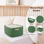 OIAHOMY Storage Basket for Shelves, Closet Cube Storage Bins Baskets for Clothes Blanket Towels, Baby Nursery, Toy Baskets Bo