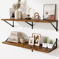 Deep Floating Shelves for Wall,36" Wx10 D Wood Wall Shelves with Metal Brackets,Hanging Storage Floating Shelf for Living Roo