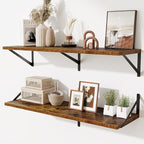 Deep Floating Shelves for Wall,36" Wx10 D Wood Wall Shelves with Metal Brackets,Hanging Storage Floating Shelf for Living Roo