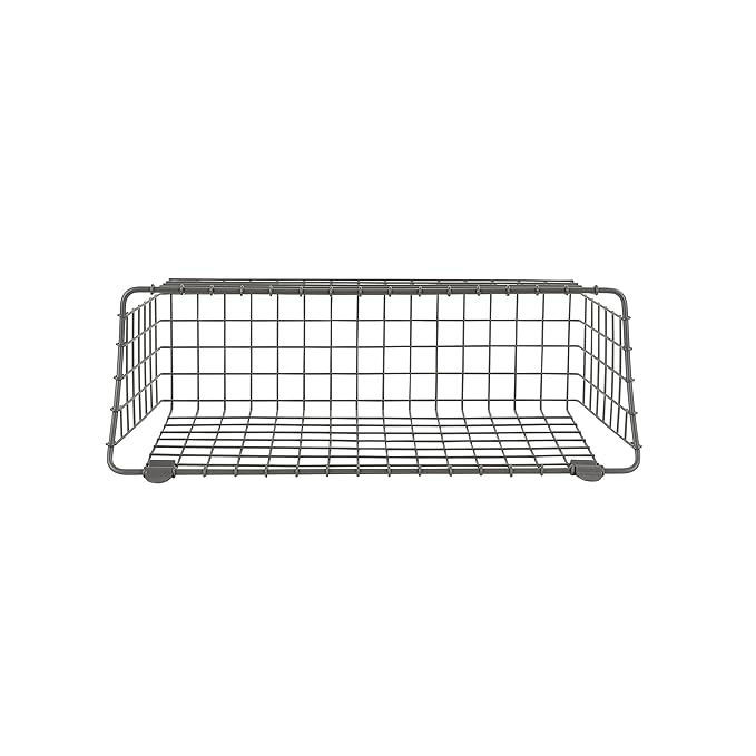 Spectrum Diversified Vintage Wall Mount Storage Basket, X-Large (Pack of 2), Industrial Gray