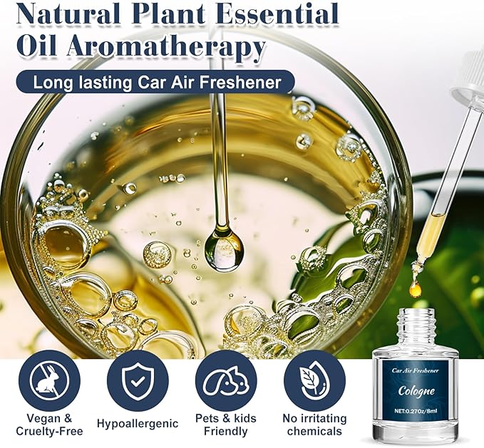 Premium Car Air Freshener, 6 Pack Deep Luxury Scent Essential Oil Diffuser, Long Lasting Fragrance Interior Decor Unisex,Hang