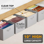 SpaceAid 4 Pack 10" High Under Bed Storage Containers, Large Underbed Storage Organizer Bins with Lids for Bedroom, Dorm, Clo