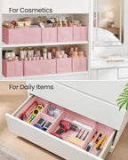 SONGMICS Drawer Organizers, Dresser Divider Organizers, Set of 12, Foldable Fabric Storage Boxes for Socks, Underwear, Bras, 