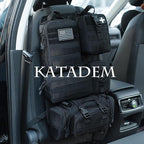 6 Pack Tactical Molle Car Seat Back Organizer - Tactical Vehicle Panel Organizer with 5 Detachable Molle Pouch,US Flag Patch