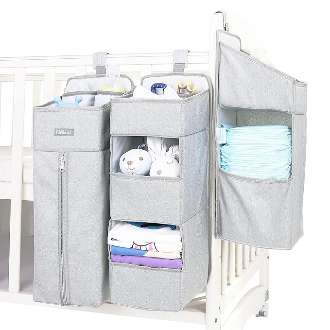 Orzbow 3-in-1 Hanging Diaper Organization Storage for Baby Essentials | Nursery Organizer and Baby Diaper Caddy | Hang on Cri