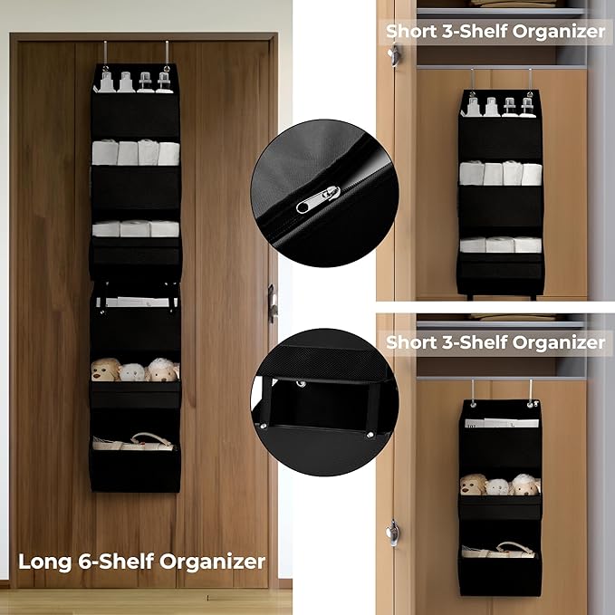 GRANNY SAYS Back of Door Organizer, 6-Shelf Detachable Over the Door Baby Organizer with 8 Pockets, Anti Tilt 40lb Large Capa