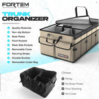 FORTEM Trunk Organizer with Cooler For SUV Car Trunk, Foldable Storage, Car Accessories for Women Men, Collapsible Bag, Perfect