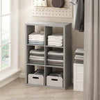 Furinno Cubic Closet Organizers and Storage, 6-Cube Closet Organizer, Open Shelf Closet Storage, Extra Thick Frame for Wardro