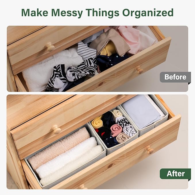 Kootek 16 Pack Drawer Organizer Clothes, Dresser Drawer Organizers for Clothing Fabric Foldable Closet Organizers and Storage