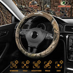 Mossy Oak Camo Steering Wheel Cover, Durable Grip Car Steering Cover, Universal Fit 14.5"–15.5" - Made with Premium Beige PVC