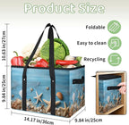 Reusable Grocery Bags Heavy Duty Shopping Bags Foldable Large Tote Bags with Long Handles & Hard Bottom