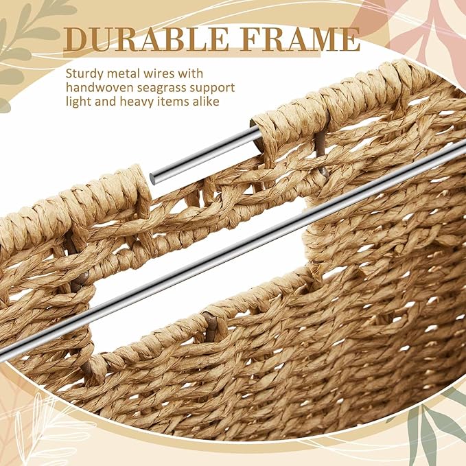 Jingmore 2 Pack Paper Rope Hanging File Box, Letter Size Document Filing Boxes, Woven Decorative Storage Box, Hanging File Ba