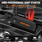 ASPERX Car Jump Starter, 4000A Peak Battery Starter for All Gas or 10.0L Diesel Engines, 12V Battery Starter, Jump Box with