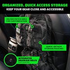 Tactical Car Seat Organizer – Military-Grade Storage for SUV, Truck, & Car – Heavy Duty Seat Organizer with Multiple Pockets & Car Accessories for Maximum Organization - Black
