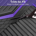 CAR PASS Heavy Duty Rubber Floor Mats for Car, Waterproof Liner Deep Dish Car Mats Full Sets, Universal Trim to Fit for SUV Truck Sedans Vans, All Weather Automotive Floor Mats 3pcs, Black Purple