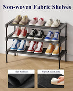 Kitsure Shoe Rack - Non-Woven Shoe Rack Shelf, Shoe Organizer for Closet, Entryway, Garage & Corridor, Stackable Shoe Shelves