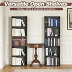 SUPER DEAL 5-Tier Bookcase and Bookshelf, Open Storage Shelves Narrow Tall Freestanding Cube Display Shelf for Bedroom Home O