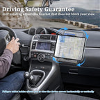 PLDHPRO Tablet Wall Mount Holder with Drill Base, Adjustable iPad Wall Mounted Stand Compatible with 5.1'' - 15.6'' Phones Tablets for Truck Dashboard Desk Kitchen Cabinet
