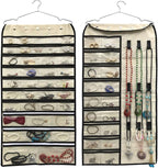 BB Brotrade Hanging Jewelry Organizer,Accessories Organizer,56 Pocket Organizer for Holding Jewelries (Beige-56 Pockets)