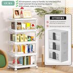 Kmiectse Clear Storage Bins with Lids - 4 Tier Plastic Bins with Wheels, Stackable Storage Bin, Closet Organizers Box for Bed