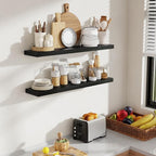 36 Inch Floating Shelves, 8 Inch Deep Floating Shelves for Wall, Hanging Shelf with Invisible Brackets, Deep Shelves for Bath