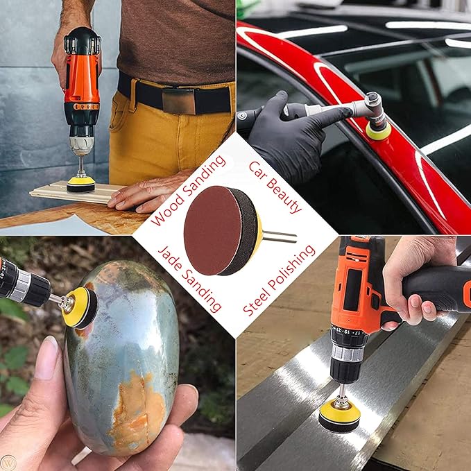 130 PCS 3 Inch Sanding Discs, MAPRIAL 3 Inch Hook and Loop Sanding Disc 240 Grit Sandpaper Assortment for Drill Sander Attachment, Grinder Rotary Tools, Woodworking, Wood Furniture