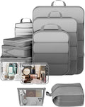 Veken 11 Set Compression Packing Cubes for Travel Essentials,Compressible Expandable Large Luggage Suitcase Organizer Bags fo