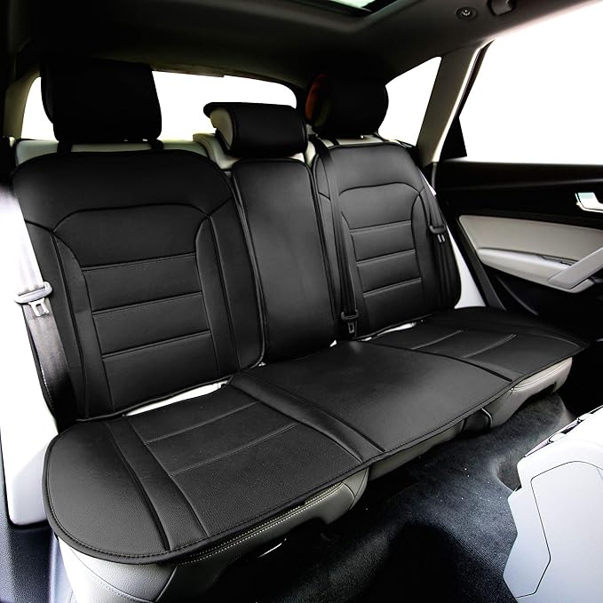 FH Group Car Seat Cover Cushion - Rear Seat Covers for Cars Trucks SUV, Faux Leather Car Seat Cushions, Waterproof Car Seat C