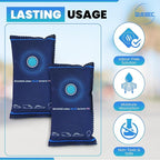 Quebec 2 x 350g Car Dehumidifier Bag | Moisture & Damp Absorber for Windscreens & Interior | 100% Leakproof, Reusable